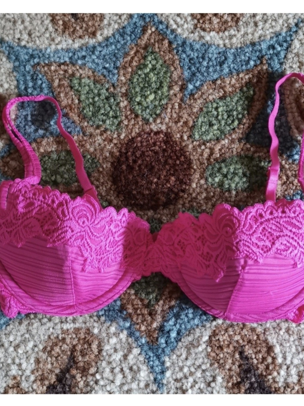 sophie b. Vibrant Hot Pink Lace Underwire Bra